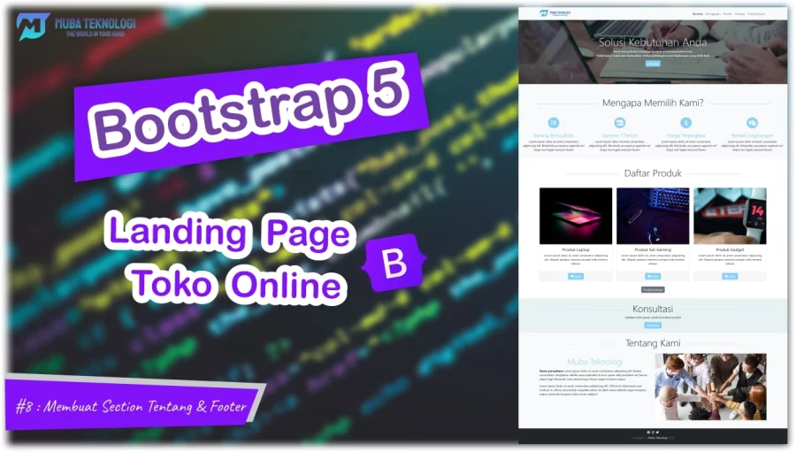 8. Membuat Section Menu Tentang & Footer #Toko Online Bootstrap